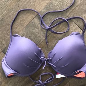 Victoria’s Secret Ruffle Push-up Halter Purple